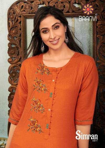 Simran Vol 1 By Baanvi Fancy Embroidered Kurti Collection